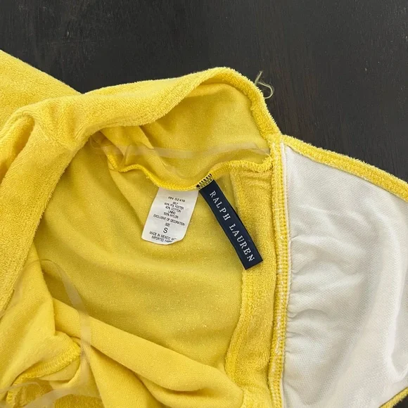 Ralph Lauren Girls Yellow Terry Swim Coverup. Size S - Picture 3 of 5